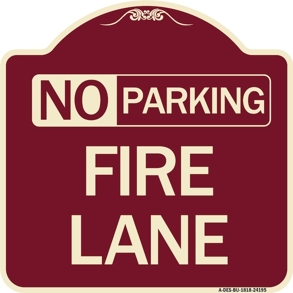 Delaware No Parking Fire Lane Heavy-Gauge Aluminum Architectural Sign, 18" x 18", BU-1818-24195